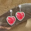 8ctw Princess Cut Ruby Heart Drop Earrings