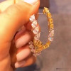 7.5ctw Pear Cut Half Hoop Earrings