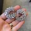 7.85ct Marquise Cut White Sapphire Hoop Earrings