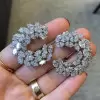 7.85ct Marquise Cut White Sapphire Hoop Earrings