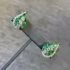 Fashion Colorful Sapphire Pear Shape Earrings in Gold