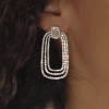 Cushion Cut White Sapphire Hoop Earrings