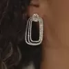 Cushion Cut White Sapphire Hoop Earrings