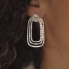 Cushion Cut White Sapphire Hoop Earrings