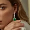 12ctw Pear-shaped Jade Drop Earrings