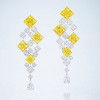 18ctw Princess Cut Yellow Sapphire Statement Drop Earrings