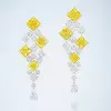 18ctw Princess Cut Yellow Sapphire Statement Drop Earrings