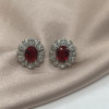 4.35ctw Oval Cut Ruby Stud Earrings
