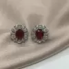 4.35ctw Oval Cut Ruby Stud Earrings