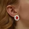 4.35ctw Oval Cut Ruby Stud Earrings