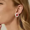 4.35ctw Oval Cut Ruby Stud Earrings