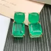 36ctw Cushion and Emerald Cut Drop Earrings