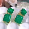 36ctw Cushion and Emerald Cut Drop Earrings