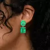 36ctw Cushion and Emerald Cut Drop Earrings