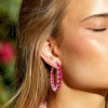 27ctw Round Cut Ruby Statement Hoop Earrings