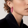 27ctw Round Cut Ruby Statement Hoop Earrings