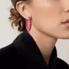 27ctw Round Cut Ruby Statement Hoop Earrings