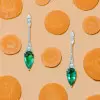 Pear Cut Emerald Drop Earrings