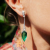 Pear Cut Emerald Drop Earrings