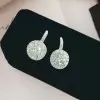 14ctw Round Cut White Sapphire Classic Halo Drop Earrings