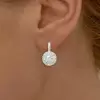 14ctw Round Cut White Sapphire Classic Halo Drop Earrings