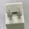 14ctw Round Cut White Sapphire Classic Halo Drop Earrings