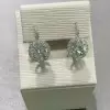 14ctw Round Cut White Sapphire Classic Halo Drop Earrings