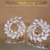 Marquise Cut White Sapphire Hoop Earrings