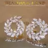 Marquise Cut White Sapphire Hoop Earrings