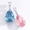 9ctw Pear Cut Aquamarine and Pink Sapphire Mismatched Earrings