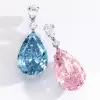 9ctw Pear Cut Aquamarine and Pink Sapphire Mismatched Earrings