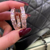 13ctw Asscher Cut Pink Sapphire Hoop Earrings