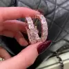 13ctw Asscher Cut Pink Sapphire Hoop Earrings