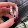 13ctw Asscher Cut Pink Sapphire Hoop Earrings