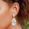 26ctw Huge Pear Cut White Sapphire Drop Earrings