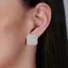 7ctw Round Cut Clustered Classic Clover Stud Earrings