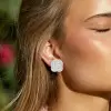 7ctw Round Cut Clustered Classic Clover Stud Earrings