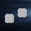 7ctw Round Cut Clustered Classic Clover Stud Earrings