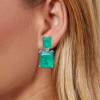 25ct Emerald Cut Colombia Emerald Drop Earrings