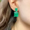 25ct Emerald Cut Colombia Emerald Drop Earrings