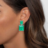 25ct Emerald Cut Colombia Emerald Drop Earrings