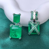 25ct Emerald Cut Colombia Emerald Drop Earrings