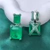 25ct Emerald Cut Colombia Emerald Drop Earrings