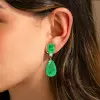 24ctw Pear Cut Paraiba Tourmaline Drop Earrings