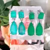 24ctw Pear Cut Paraiba Tourmaline Drop Earrings