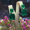 25ct Emerald Cut Colombia Emerald Drop Earrings