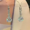 6ctw Round Cut Art-deco Drop Earrings