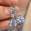 6ctw Round Cut Art-deco Drop Earrings