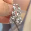 6ctw Round Cut Art-deco Drop Earrings