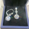 6ctw Round Cut Art-deco Drop Earrings